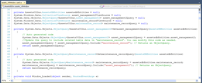 .Net Entity Relationship CS Code